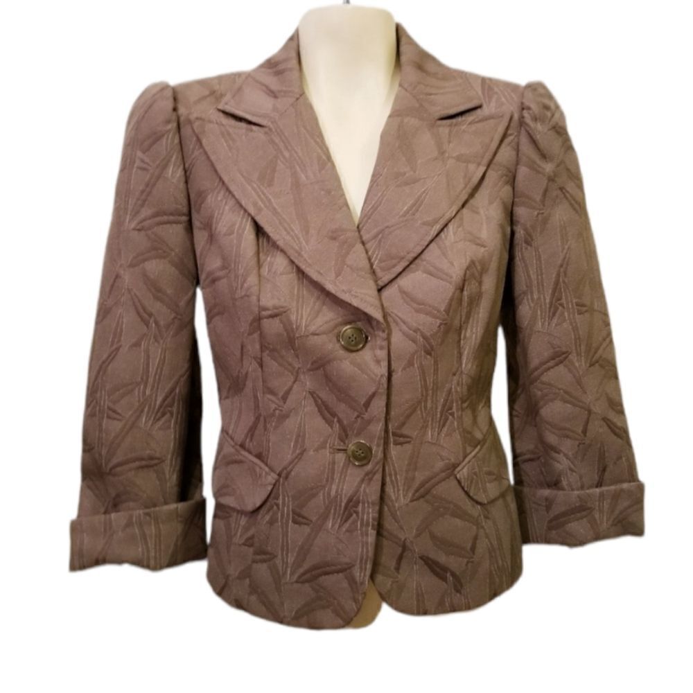 Worthington Taupe 3/4 Sleeve Blazer Size 10